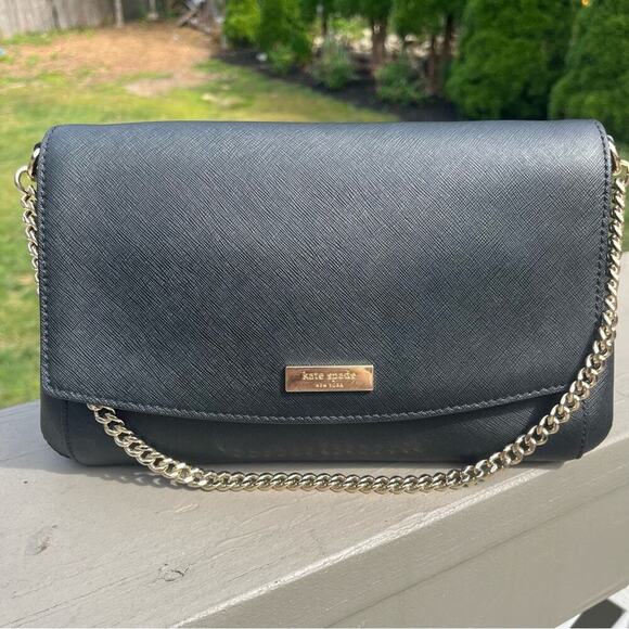 KATE SPADE Leather Black Crossbody Bag with Chain - Picture 4 of 6